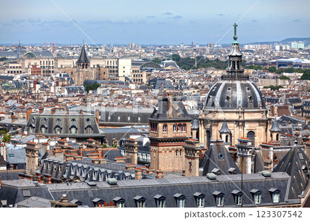 Aerial view of the chapelle Sainte Ursule in Paris Aerial view of the chapelle Sainte Ursule in Paris 123307542