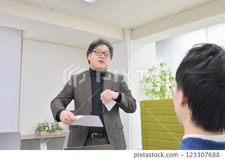 Man tearing up documents Man tearing up documents 123307688
