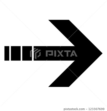 白色背景上簡單的向右黑色箭頭 123307699