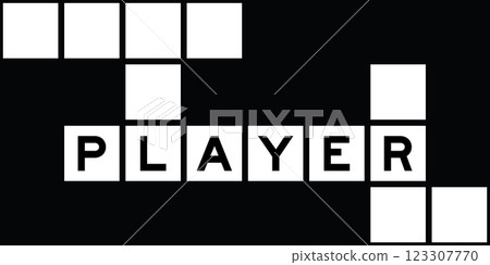 Alphabet letter in word player on crossword puzzle background 123307770