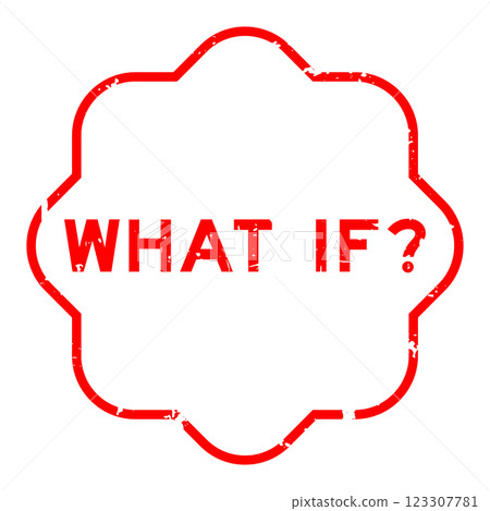 Grunge red what if word rubber seal stamp on white background Grunge red what if word rubber seal stamp on white background 123307781