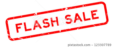 Grunge red flash sale word square rubber seal stamp on white background 123307789