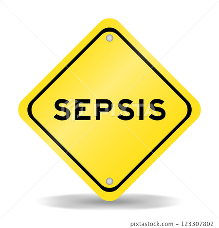 Yellow color transportation sign with word sepsis on white background Yellow color transportation sign with word sepsis on white background 123307802