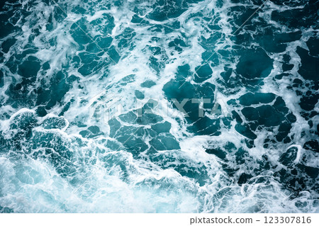 Texture of azure bubbling Mediterranean Sea water Texture of azure bubbling Mediterranean Sea water 123307816