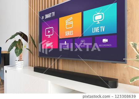 TV streaming app service on screen TV streaming app service on screen 123308639