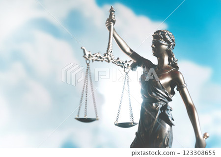 The Statue of Justice symbol. Legal law concept 123308655