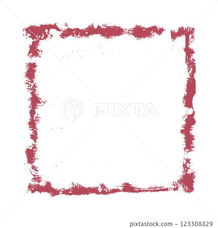 Grunge frame burgundy color, vector paintbrush strokes square border with scratched rough edges, chalk textured lines Grunge frame burgundy color, vector paintbrush strokes square border with scratched rough edges, chalk textured lines 123308829