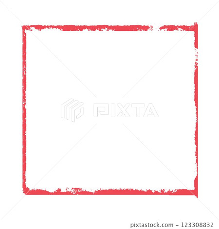 Red grunge frame, vector thin paintbrush strokes square border scratched rough edges, ink or chalk texture lines stamp Red grunge frame, vector thin paintbrush strokes square border scratched rough edges, ink or chalk texture lines stamp 123308832