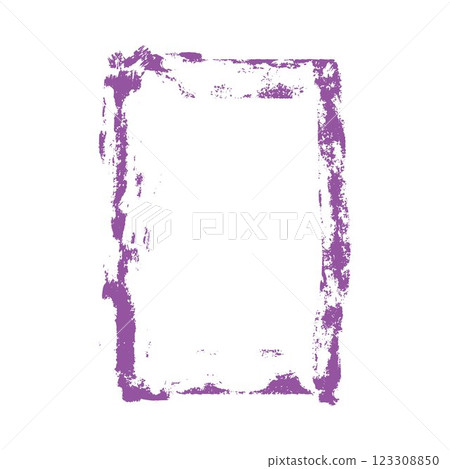 Grunge purple vector frame, paintbrush strokes rectangle border with scratched rough edges, old ink textured chalk lines Grunge purple vector frame, paintbrush strokes rectangle border with scratched rough edges, old ink textured chalk lines 123308850