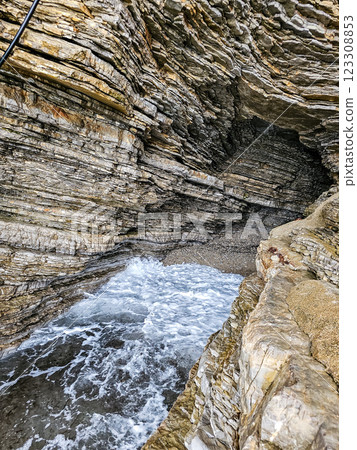 cave in Budva on Morgen beach, Montenegro. 123308853