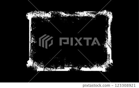 Abstract vector rectangular grunge frame with white brush strokes and splatter. Abstract vector rectangular grunge frame with white brush strokes and splatter. 123308921