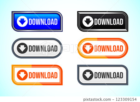 Download button design illustration, Download icon suitable for mobile app, and website UI design Download button design illustration, Download icon suitable for mobile app, and website UI design 123309154