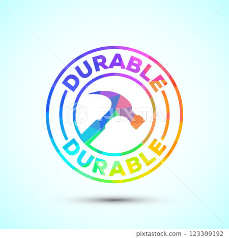 Durable icon design illustration, Durable logo badge for product design element, low poly style Durable icon design illustration, Durable logo badge for product design element, low poly style 123309192