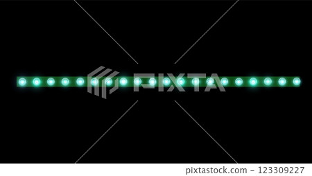Retro LED strip with green neon lights, Vector illustration. 123309227