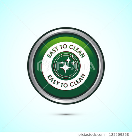 Easy cleaning icon design illustration. Clean surface icon sign symbol, Button design Easy cleaning icon design illustration. Clean surface icon sign symbol, Button design 123309268