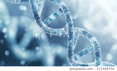 Detailed view of a DNA double helix structure in a scientific setting showcasing molecular biology concepts 123309750