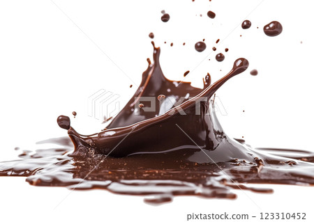 chocolate splash isolated on transparent background 123310452