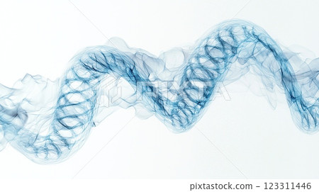 Artistic representation of a molecular structure in blue hues with fluid motion against a white background Artistic representation of a molecular structure in blue hues with fluid motion against a white background 123311446