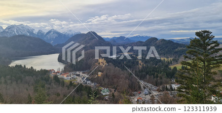 View to the lake, castle and forest View to the lake, castle and forest 123311939