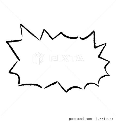 Hand-drawn jagged speech bubble 123312073