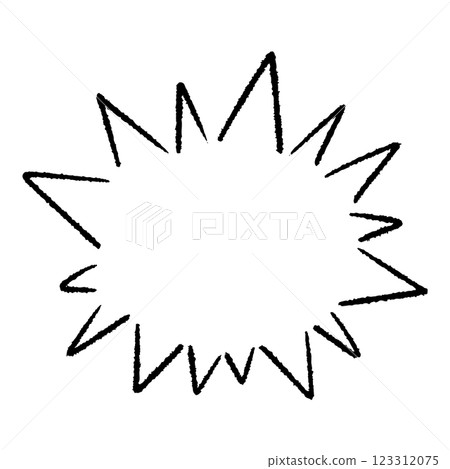 Hand-drawn jagged speech bubble Hand-drawn jagged speech bubble 123312075