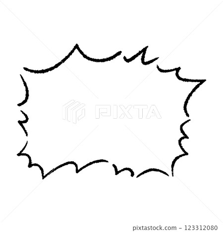 Hand-drawn jagged speech bubble 123312080