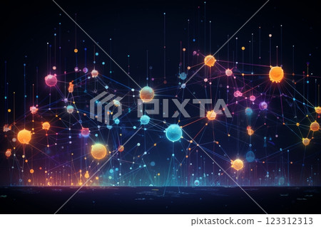 Digital network with glowing nodes and lines Digital network with glowing nodes and lines 123312313