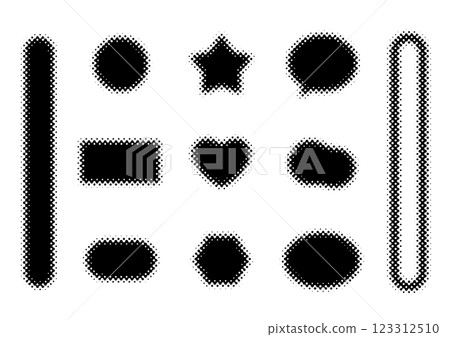 Halftone dotted blurred shapes set Halftone dotted blurred shapes set 123312510