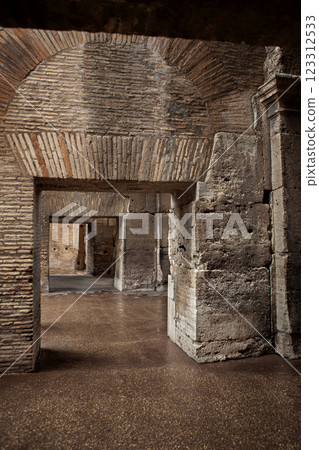 Interior of a large famous place in ancient Rome 123312533