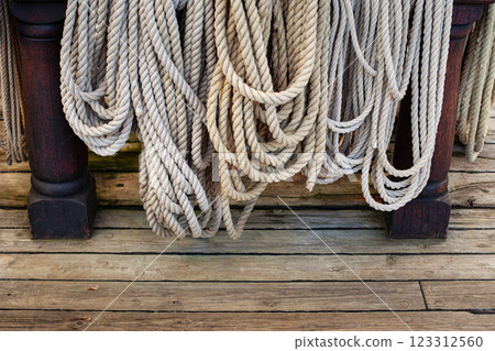 On the deck of an old ship On the deck of an old ship 123312560