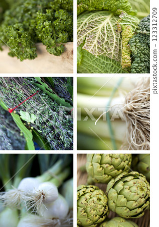 Vegetable on a collage 123312709