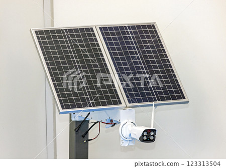 Surveilance Camera Solar Panels 123313504