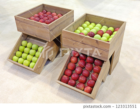 Apples in Wooden Crates 123313551