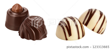 Chocolate candy isolated on white background with full depth of field Chocolate candy isolated on white background with full depth of field 123313665