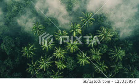 Palm Oil Plantation Landscape 123313957