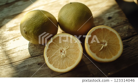 Closeup of Fresh Green Grapefruits Closeup of Fresh Green Grapefruits 123314046