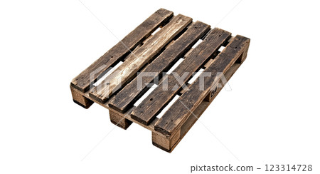 Wooden shipping pallet isolated on transparent background 123314728