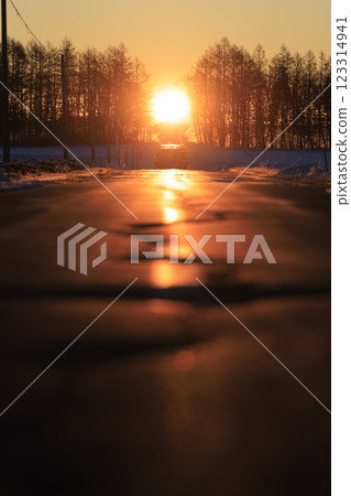 Sunrise and road 123314941
