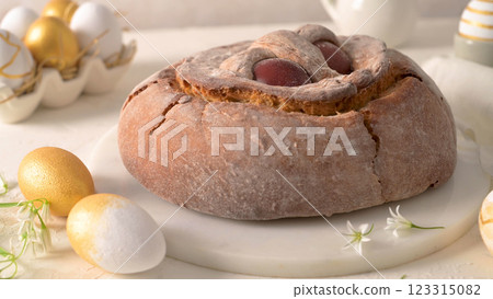 Portuguese traditional Easter cake 123315082