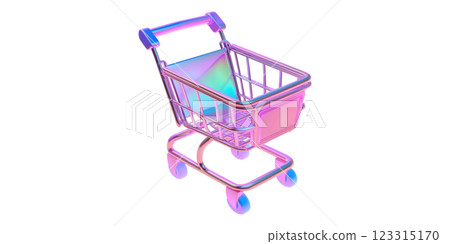 Colorful shopping cart isolated on transparent background 123315170