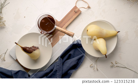 Poached conference pears Poached conference pears 123315238