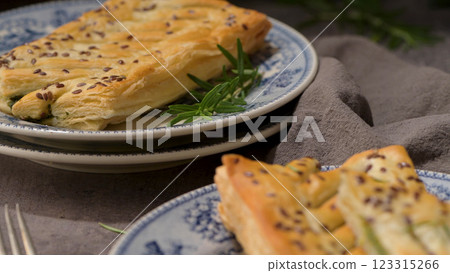 Typical portuguese snack with spinach 123315266