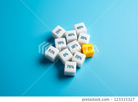 Excellent indicator among others. Exceeded all expectations. 110 percent efficiency. Goal overachievement. Peak productivity. Performance metrics that stand out in competitive environments. 123315327