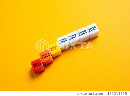 The passing years until the end of the decade. The expiration of time. Countdown to milestones. Life transitions, project deadlines, and reflections on the passage of time. 123315359