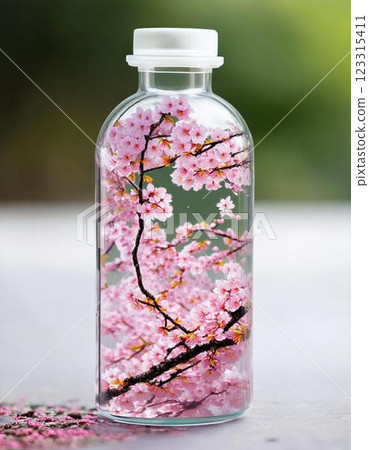 Cherry Blossom Bottle Flower World Cherry Blossom Bottle Flower World 123315411