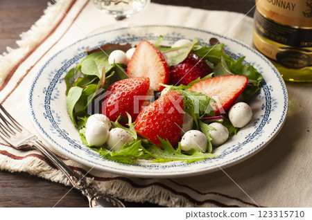 Cheese and strawberry salad Cheese and strawberry salad 123315710