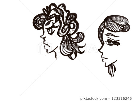 Stock Illustration: Profile (face only) / Face... - Stock Illustration ...