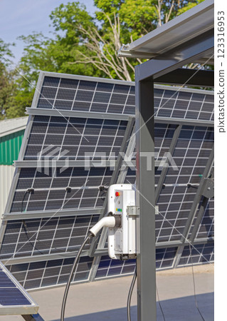 Solar Panels EV Charger 123316953