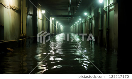 安裝有電燈的地下水道圖片 123317170