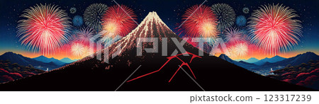 Fireworks rising from Yamashita Shiraame 123317239